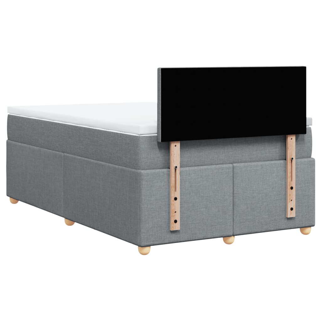 Boxspringbett mit Matratze Hellgrau 120x190 cm Stoff