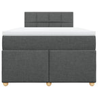 Boxspringbett mit Matratze Dunkelgrau 120x190 cm Stoff