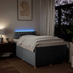 Boxspringbett mit Matratze Hellgrau 120x190 cm Stoff