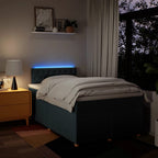 Boxspringbett mit Matratze Blau 120x190 cm Stoff