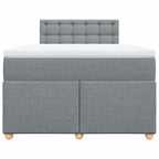 Boxspringbett mit Matratze Hellgrau 120x190 cm Stoff