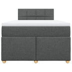Boxspringbett mit Matratze Dunkelgrau 120x200 cm Stoff