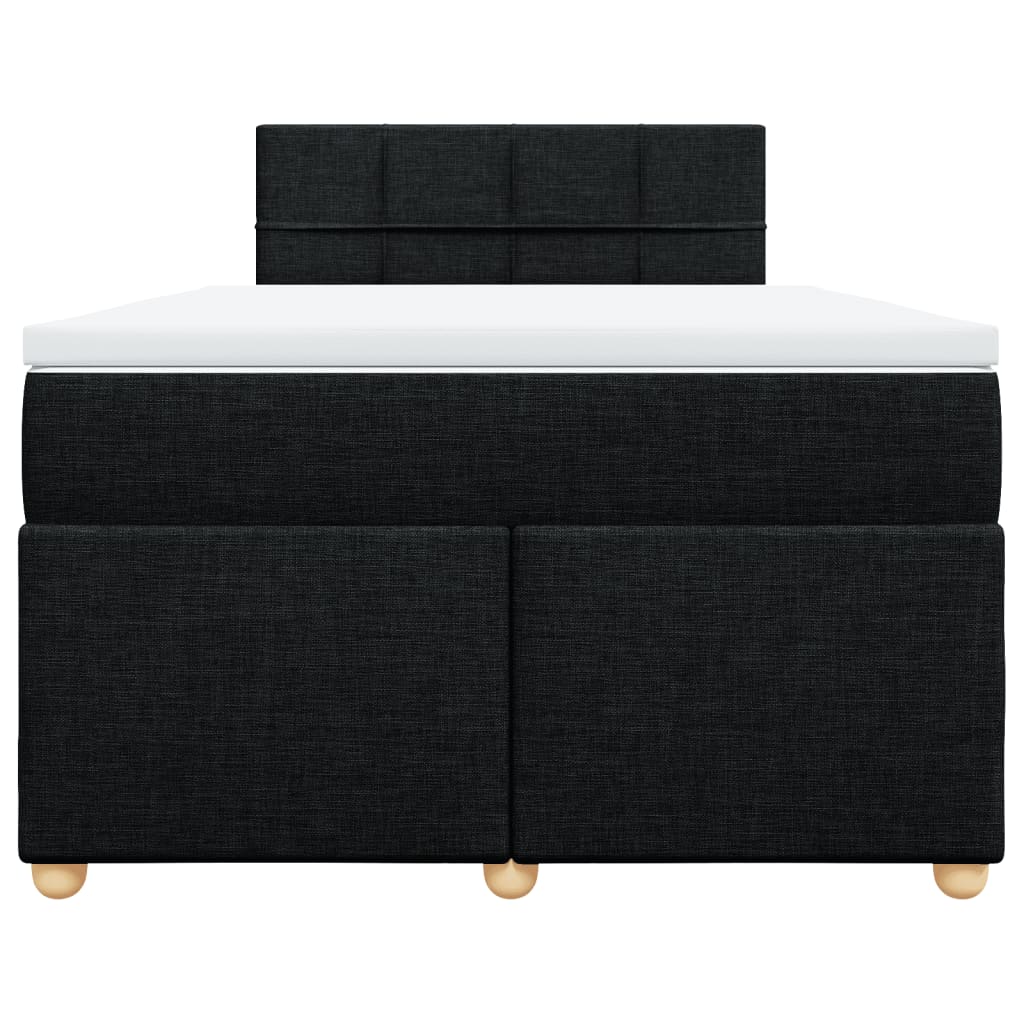Boxspringbett mit Matratze Schwarz 120x200 cm Stoff