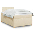 Boxspringbett mit Matratze Creme 120x200 cm Stoff