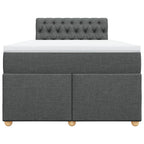 Boxspringbett mit Matratze Dunkelgrau 120x200 cm Stoff