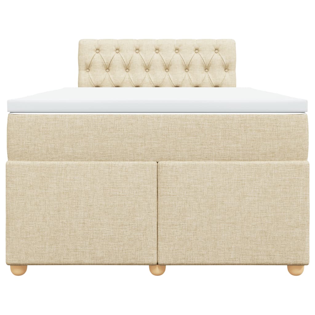 Boxspringbett mit Matratze Creme 120x200 cm Stoff