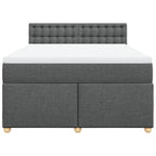 Boxspringbett mit Matratze Dunkelgrau 140x190 cm Stoff