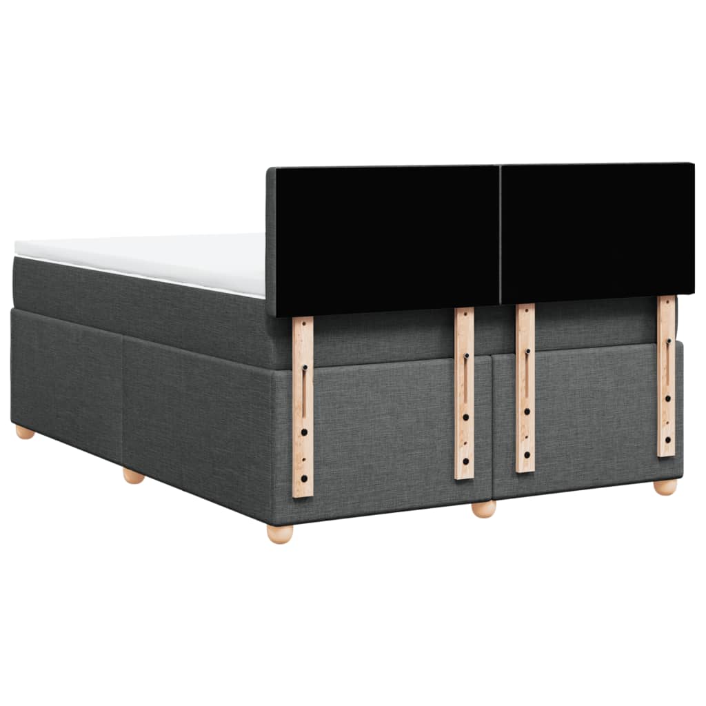 Boxspringbett mit Matratze Dunkelgrau 140x190 cm Stoff