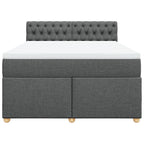 Boxspringbett mit Matratze Dunkelgrau 140x200 cm Stoff