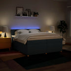 Boxspringbett mit Matratze Blau 200x200 cm Stoff