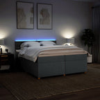 Boxspringbett mit Matratze Dunkelgrau 200x200 cm Stoff