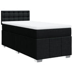 Boxspringbett mit Matratze Schwarz 80x200 cm Stoff