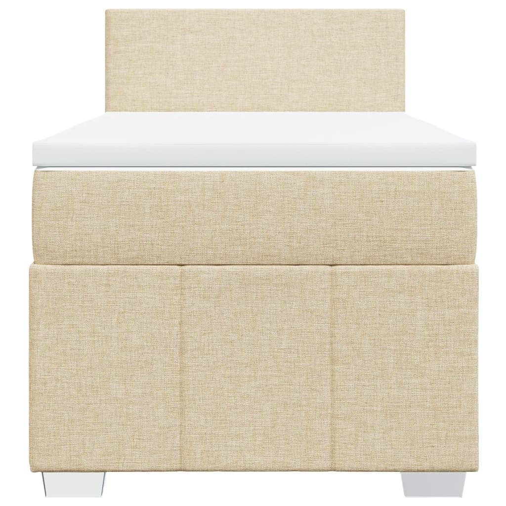 Boxspringbett mit Matratze Creme 90x190 cm Stoff