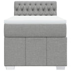 Boxspringbett mit Matratze Hellgrau 90x190 cm Stoff