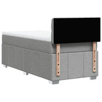 Boxspringbett mit Matratze Hellgrau 90x190 cm Stoff