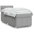 Boxspringbett mit Matratze Hellgrau 90x200 cm Stoff