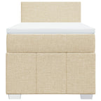 Boxspringbett mit Matratze Creme 100x200 cm Stoff