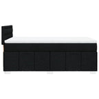 Boxspringbett mit Matratze Schwarz 100x200 cm Stoff