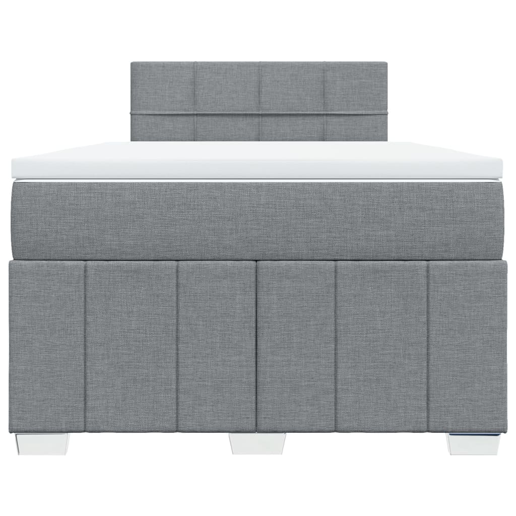 Boxspringbett mit Matratze Hellgrau 120x190 cm Stoff
