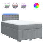 Boxspringbett mit Matratze Hellgrau 120x190 cm Stoff