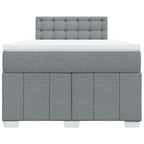 Boxspringbett mit Matratze Hellgrau 120x190 cm Stoff