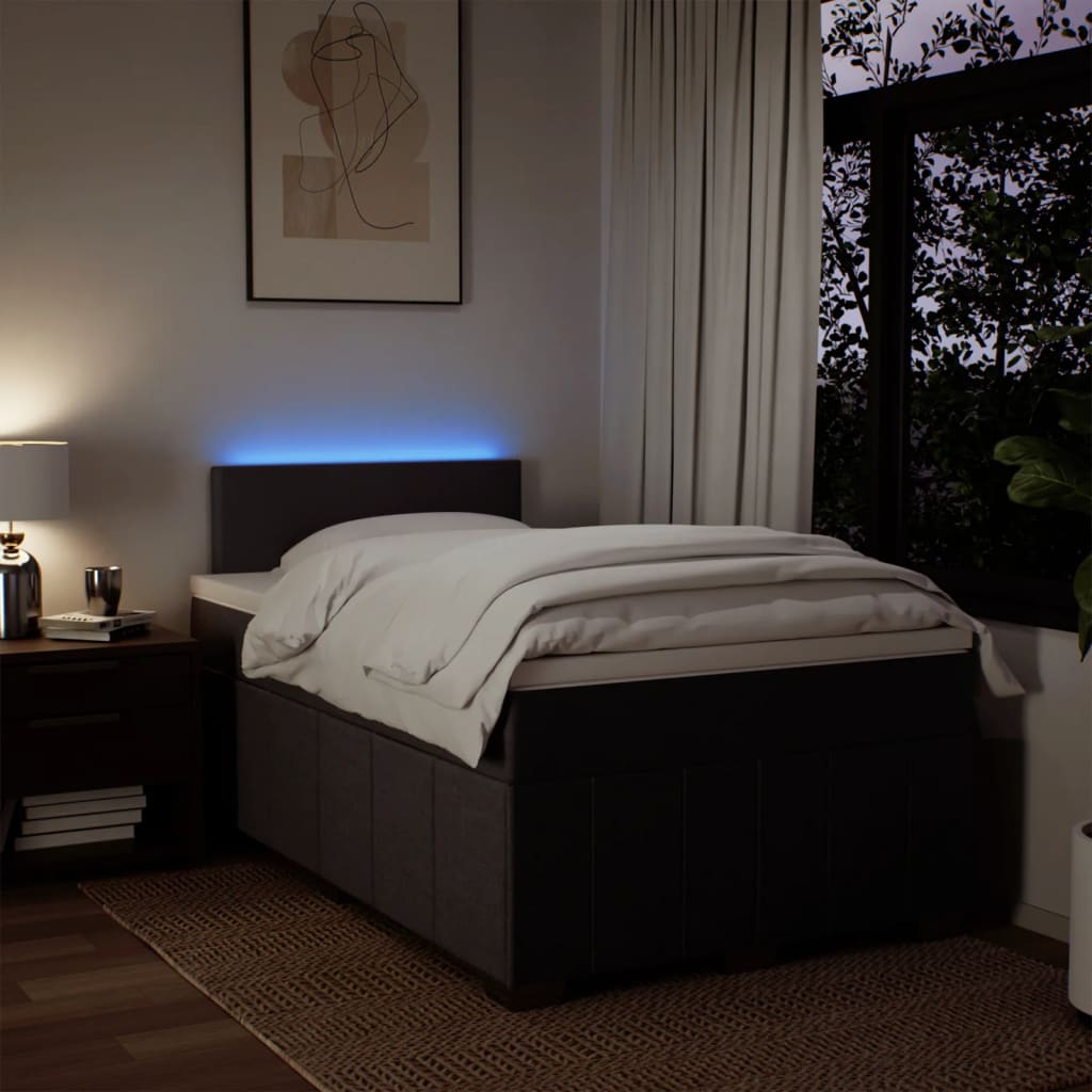 Boxspringbett mit Matratze Dunkelbraun 120x200 cm Stoff