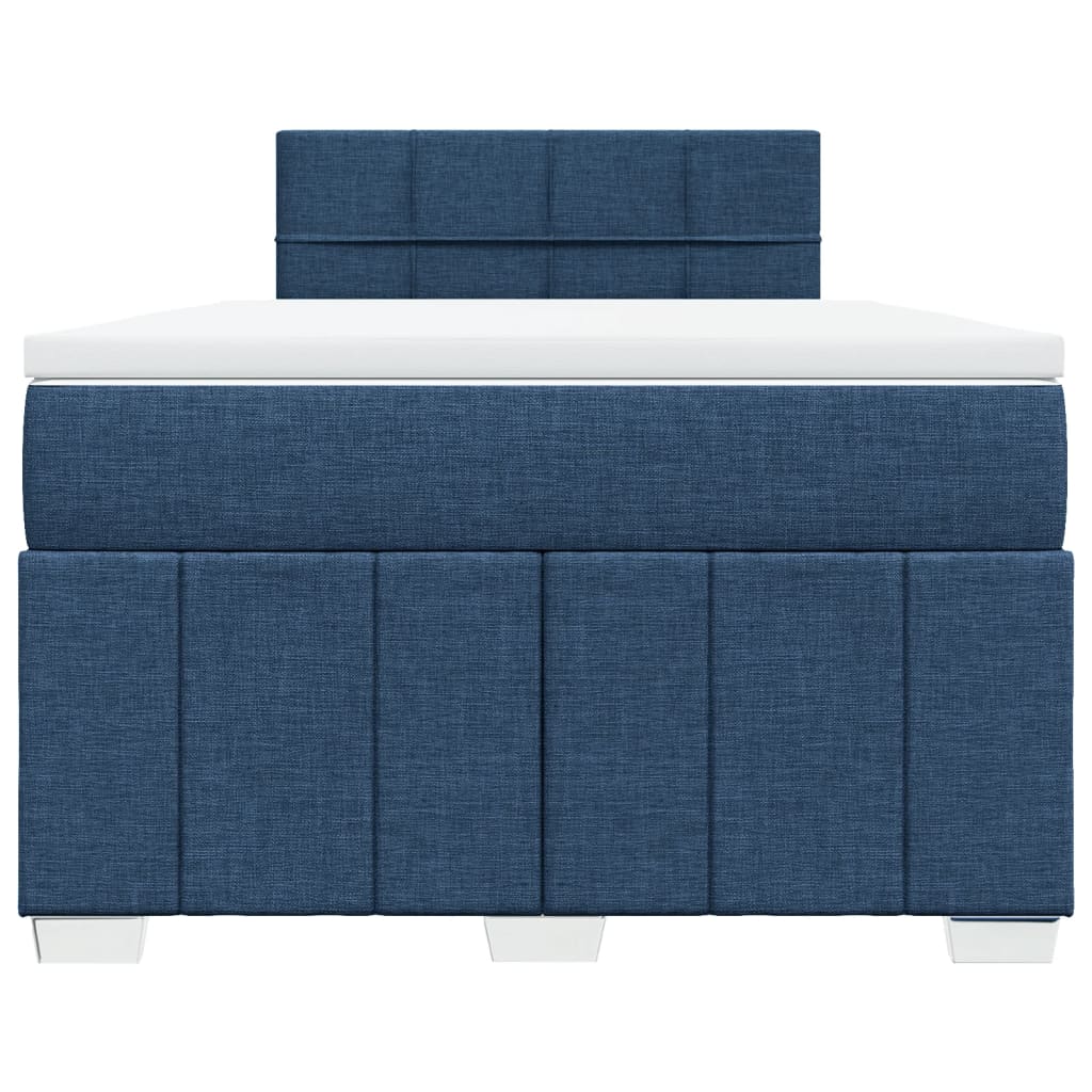 Boxspringbett mit Matratze Blau 120x200 cm Stoff