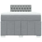 Boxspringbett mit Matratze Hellgrau 120x200 cm Stoff