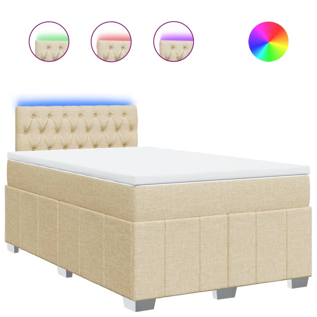 Boxspringbett mit Matratze Creme 120x200 cm Stoff