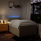 Boxspringbett mit Matratze Creme 120x200 cm Stoff