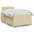 Boxspringbett mit Matratze Creme 120x200 cm Stoff