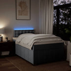 Boxspringbett mit Matratze Hellgrau 120x200 cm Stoff