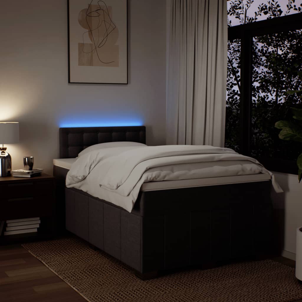 Boxspringbett mit Matratze Dunkelbraun 120x200 cm Stoff