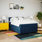 Boxspringbett mit Matratze Blau 140x190 cm Stoff