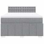 Boxspringbett mit Matratze Hellgrau 140x190 cm Stoff