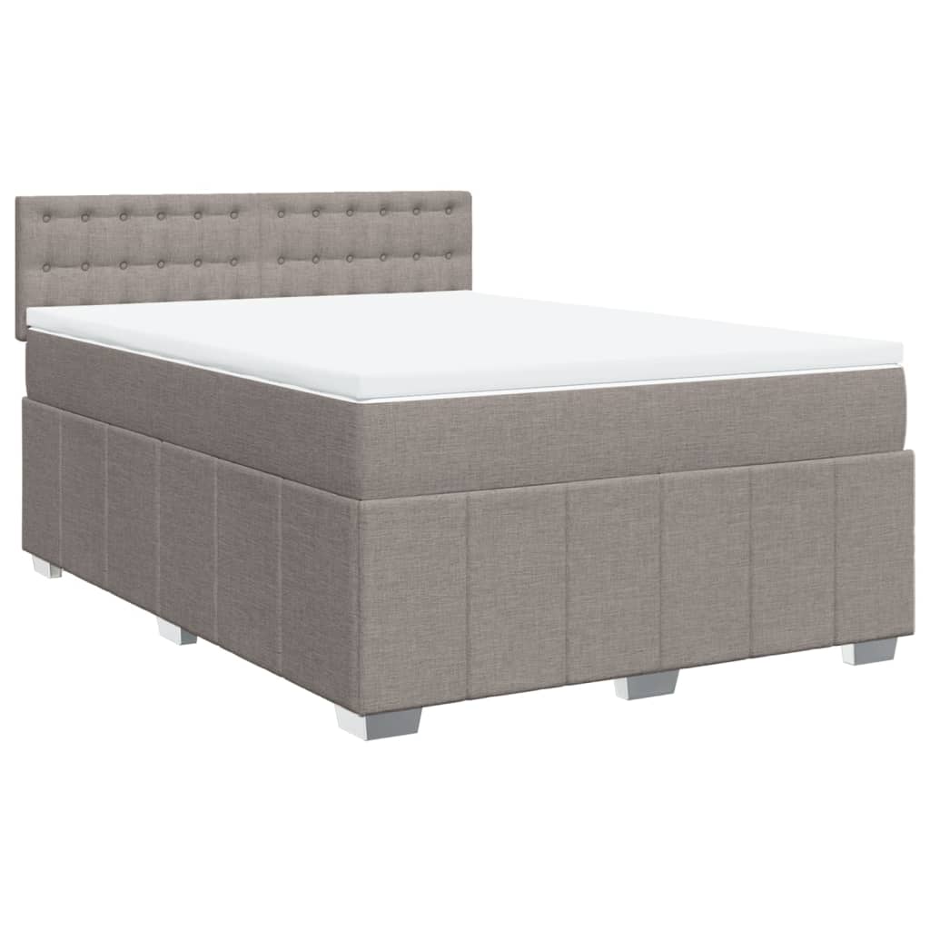 Boxspringbett mit Matratze Taupe 140x190 cm Stoff