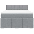 Boxspringbett mit Matratze Hellgrau 140x200 cm Stoff