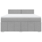Boxspringbett mit Matratze Hellgrau 180x200 cm Stoff