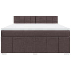 Boxspringbett mit Matratze Dunkelbraun 180x200 cm Stoff