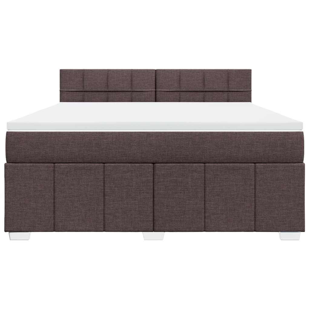Boxspringbett mit Matratze Dunkelbraun 180x200 cm Stoff