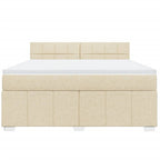 Boxspringbett mit Matratze Creme 180x200 cm Stoff