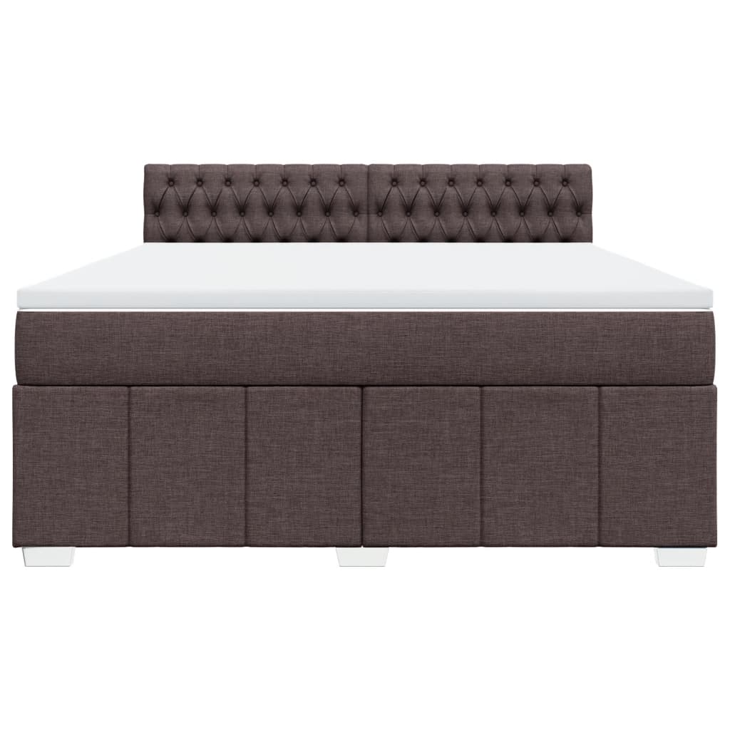 Boxspringbett mit Matratze Dunkelbraun 180x200 cm Stoff