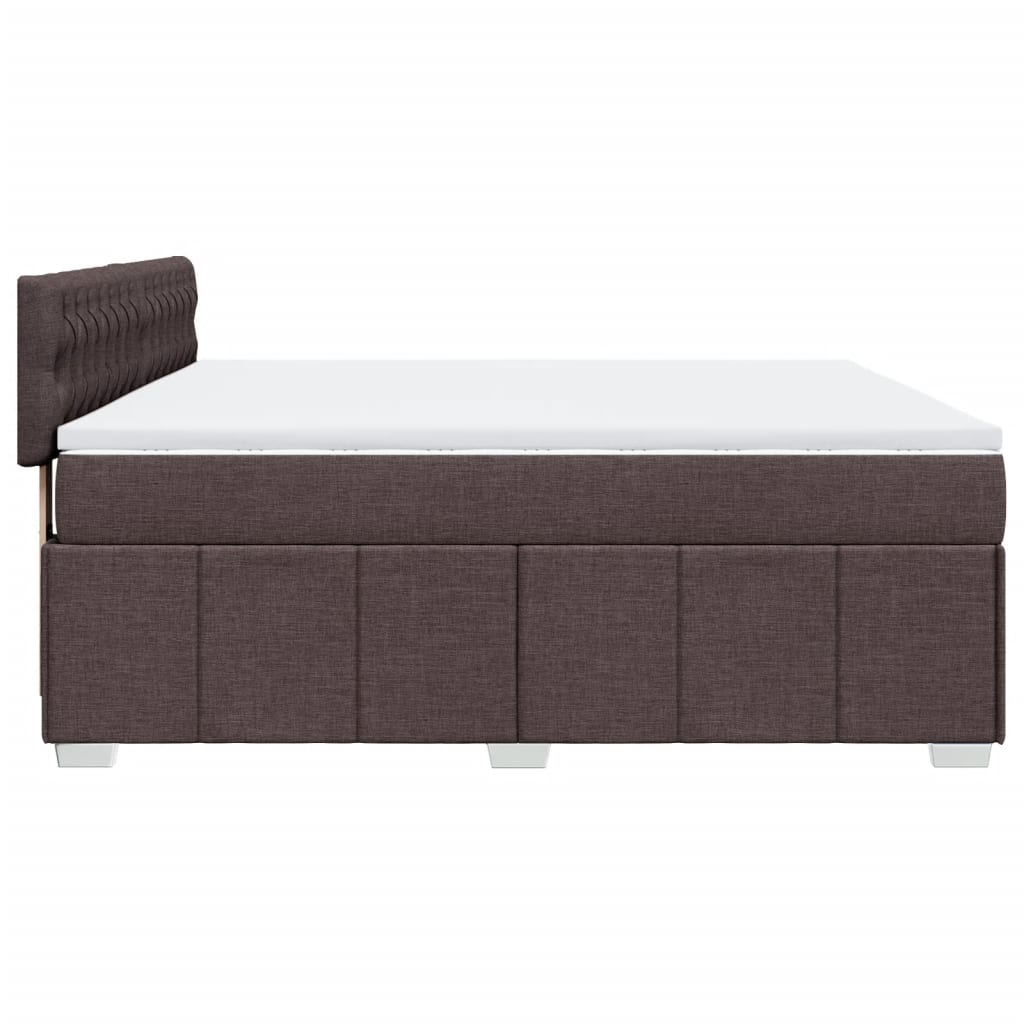 Boxspringbett mit Matratze Dunkelbraun 180x200 cm Stoff