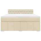 Boxspringbett mit Matratze Creme 180x200 cm Stoff