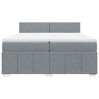 Boxspringbett mit Matratze Hellgrau 200x200 cm Stoff