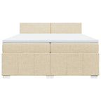 Boxspringbett mit Matratze Creme 200x200 cm Stoff
