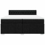 Boxspringbett mit Matratze Schwarz 200x200 cm Stoff