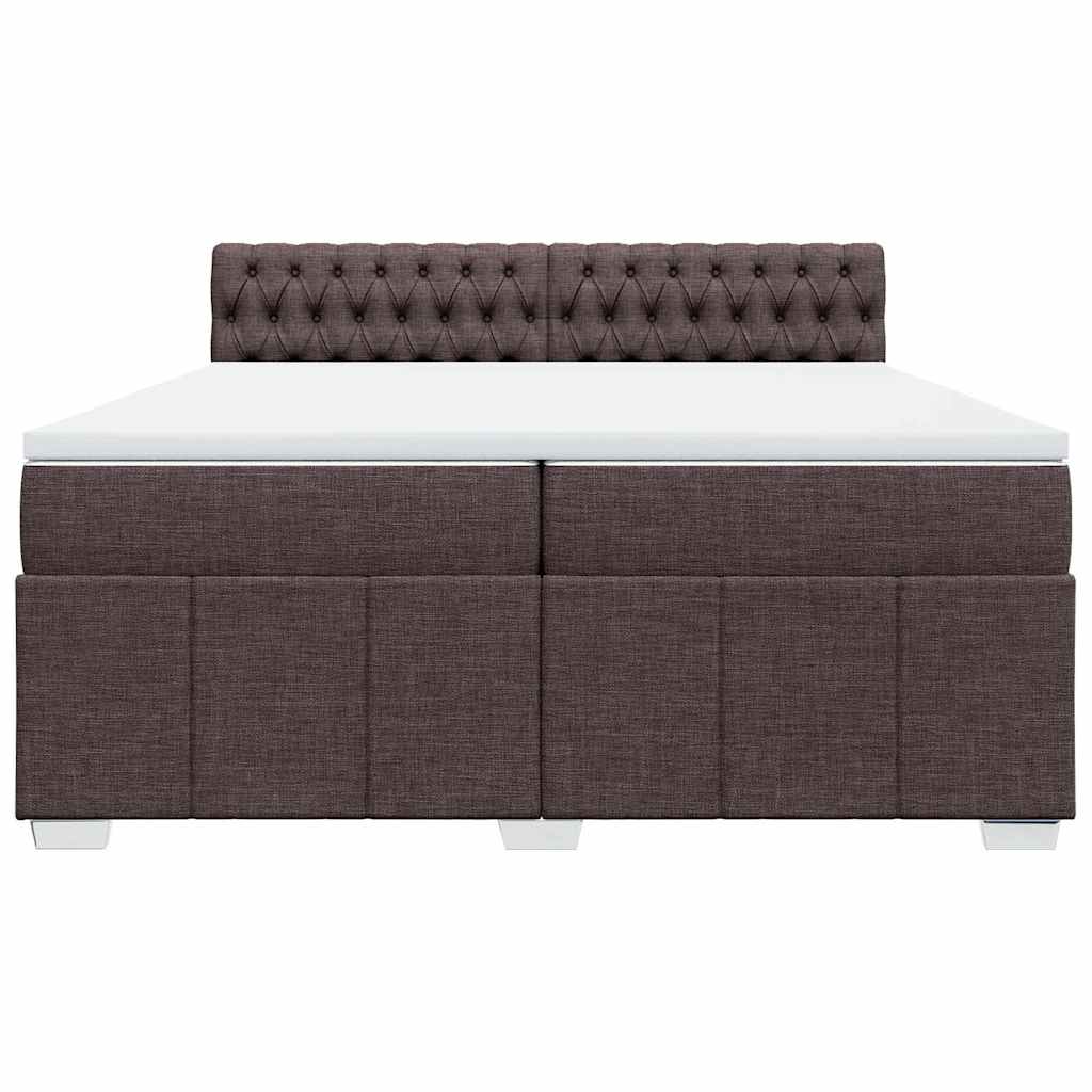 Boxspringbett mit Matratze Dunkelbraun 200x200 cm Stoff