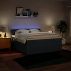 Boxspringbett mit Matratze Blau 200x200 cm Stoff