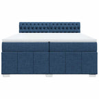 Boxspringbett mit Matratze Blau 200x200 cm Stoff